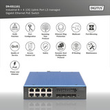 Digitus Gigabit industriale gestito L3 con 8 + 4 porte uplink 10G, Interruttore 