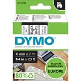 Dymo D1 - Standard Etichette - Nero su bianco - 6mm x 7m Nero su bianco, Poliestere, Belgio, -18 - 90 °C, DYMO, LabelManager, LabelWriter 450 DUO