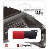 Kingston DataTraveler 128GB USB3.2 Gen1 Exodia M (Nero + Rosso), Chiavetta USB rosso/Nero, 128 GB, USB tipo A, 3.2 Gen 1 (3.1 Gen 1), Lamina di scorrimento, 10 g, Nero, Rosso