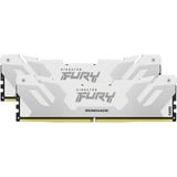 Kingston FURY FURY 32GB 7600MT/s DDR5 CL38 DIMM (Kit da 2) Renegade White XMP, Memoria bianco, 32 GB, 2 x 16 GB, DDR5, 288-pin DIMM
