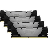 Kingston FURY FURY 64GB 3600MT/s DDR4 CL16 DIMM (Kit da 4) 1Gx8 Renegade Black, Memoria Nero, 64 GB, 4 x 16 GB, DDR4, 288-pin DIMM