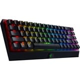 Razer BlackWidow V3 Mini HyperSpeed Giallo Switch, Tastiera da gioco Nero, 65%, USB + RF Wireless + Bluetooth, Interruttore a chiave meccanica, QWERTY, LED RGB, Nero