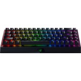 Razer BlackWidow V3 Mini HyperSpeed Giallo Switch, Tastiera da gioco Nero, 65%, USB + RF Wireless + Bluetooth, Interruttore a chiave meccanica, QWERTY, LED RGB, Nero