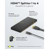 goobay Splitter HDMI 1 a 4 (4K @ 60Hz) Nero