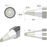 iFixit Punta di saldatura FixHub conica smussata 1,5 mm, saldatore argento