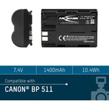 Ansmann Li-Ion battery packs A-CAN BP 511 Ioni di Litio 1400 mAh 1400 mAh, 7,4 V, Ioni di Litio, Vendita al dettaglio