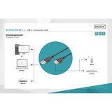 Digitus Cavo di collegamento USB 2.0 USB-A (spina) > Mini-USB (spina) Nero