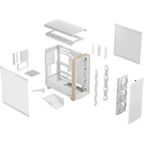 Fractal Design Summit Chalk White TG Clear Tint, Chassis Tower bianco/legno