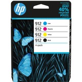 HP Confezione da 4 cartucce di inchiostro nero, ciano, magenta, giallo originali 912 ciano, magenta, giallo originali 912, Resa standard, Inchiostro a base di pigmento, Inchiostro a base di pigmento, 8,29 ml, 2,93 ml, 4 pz