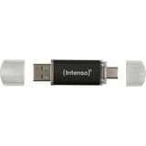 Intenso 3539491 unità flash USB 128 GB USB Type-A / USB Type-C 3.2 Gen 1 (3.1 Gen 1) Antracite antracite/trasparente, 128 GB, USB Type-A / USB Type-C, 3.2 Gen 1 (3.1 Gen 1), 70 MB/s, Cuffia, Antracite