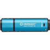 Kingston IronKey Vault Privacy 50 unità flash USB 256 GB USB tipo A 3.2 Gen 1 (3.1 Gen 1) Blu celeste/Nero, 256 GB, USB tipo A, 3.2 Gen 1 (3.1 Gen 1), 230 MB/s, Cuffia, Blu