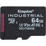 Kingston Scheda microSDXC Industriale 64GB C10 A1 pSLC Confezione Singola senza Adattatore, Scheda di memoria Nero, 64 GB, MicroSDXC, Classe 10, UHS-I, 100 MB/s, 80 MB/s