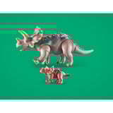PLAYMOBIL Dinos Triceratops con cucciolo, Giochi di costruzione 