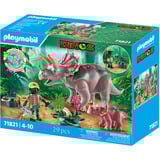 PLAYMOBIL Dinos Triceratops con cucciolo, Giochi di costruzione 