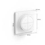 Philips Hue Tap dial switch, Pulsante bianco, Philips Tap dial switch, Wireless, Bianco, Parete, IP20, Plastica, IP20