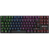 Sharkoon PureWriter TKL RGB tastiera USB Tedesco Nero, Tastiera da gioco Nero, Mini, Cablato, USB, Interruttore a chiave meccanica, LED RGB, Nero