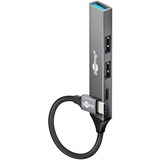 goobay Hub USB sottile a 4 porte, USB-C a USB-C™/USB-A USB 3.2 Gen1 grigio