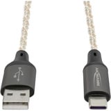 Ansmann Cavo USB-A a USB Tipo-C Nero/trasparente