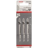 Bosch 2608636432 Lama per seghetto alternativo Bimetallo 3 pz, Lama per sega Lama per seghetto alternativo, Laminato, Parquet, Cloruro di polivinile non plastificato (uPVC), Bimetallo, Grigio, 1,4 mm, 8,3 cm