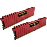 Corsair 32GB DDR4-2666 memoria 2 x 16 GB 2666 MHz rosso, 32 GB, 2 x 16 GB, DDR4, 2666 MHz, 288-pin DIMM, Nero, Rosso