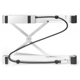 Digitus Supporto per notebook ad altezza variabile con hub USB-C™ integrato, 5 porte bianco, 5 porte, Supporto per computer portatile, Argento, Alluminio, 25,4 cm (10"), 43,2 cm (17"), 15 - 36°