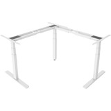 Digitus Supporto per scrivania per lavorare seduti o in piedi regolabile in altezza elettricamente, forma ad angolo di 90° (forma a L), Base bianco, forma ad angolo di 90° (forma a L), 120 kg, Elettrico, Forma a L, 3 gamba/gambe, Bianco, 12,5 cm