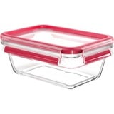 Emsa CLIP & CLOSE N1040800 recipiente per cibo Rettangolare Scatola 0,85 L Trasparente 1 pz, Casella trasparente/Rosso, Scatola, Rettangolare, 0,85 L, Trasparente, Vetro, 420 °C
