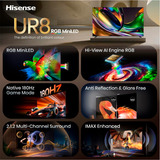 Hisense 100UR8DS, Televisore LED Nero/grigio scuro