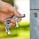KNIPEX 00 11 01 chiave di armadietti di controllo e utilità, chiave combinata   Acciaio inossidabile, Acciaio inossidabile, 2 gamba/gambe, 10 testina/e, Cerchio, Goniometro a 180°, Quadrato, Triangolo, 5,6-7,8-9,10-11 mm