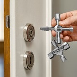 KNIPEX 00 11 01 chiave di armadietti di controllo e utilità, chiave combinata   Acciaio inossidabile, Acciaio inossidabile, 2 gamba/gambe, 10 testina/e, Cerchio, Goniometro a 180°, Quadrato, Triangolo, 5,6-7,8-9,10-11 mm