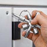 KNIPEX 00 11 01 chiave di armadietti di controllo e utilità, chiave combinata   Acciaio inossidabile, Acciaio inossidabile, 2 gamba/gambe, 10 testina/e, Cerchio, Goniometro a 180°, Quadrato, Triangolo, 5,6-7,8-9,10-11 mm