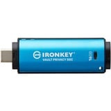 Kingston IronKey Vault Privacy 50 16 GB, Chiavetta USB celeste/Nero