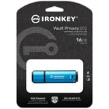 Kingston IronKey Vault Privacy 50 16 GB, Chiavetta USB celeste/Nero