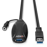 Lindy 43156 cavo USB 10 m USB 3.2 Gen 1 (3.1 Gen 1) USB A Nero, Cavo di prolunga Nero, 10 m, USB A, USB A, USB 3.2 Gen 1 (3.1 Gen 1), 5000 Mbit/s, Nero
