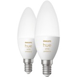 Philips Hue Philips Hue White Ambiance 2 Lampadine Smart E14 25 W Philips Hue White ambiance 2 Lampadine Smart E14 25 W, Lampadina intelligente, Bianco, Bluetooth/Zigbee, LED integrato, E14, Illuminazione fredda, Bianco caldo