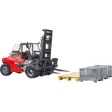 bruder Carrello elevatore Linde HT160 con pallet, Veicolo modello rosso/Nero