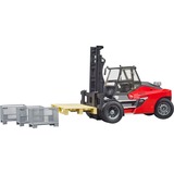bruder Carrello elevatore Linde HT160 con pallet, Veicolo modello rosso/Nero