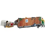 bruder bworld stalla per mucche e vitelli con contadino, Sullo sfondo multi colorata