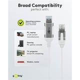 goobay Cavo adattatore Ethernet USB-A 3.2 Gen1 > RJ-45, Slim bianco