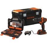 BLACK+DECKER Trapano avvitatore a percussione a batteria BDCHD18S1KA, 18 volt, Cordless Nero/Orange