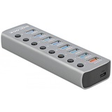 DeLOCK 63264 hub di interfaccia USB 3.2 Gen 1 (3.1 Gen 1) Type-B Grigio grigio, USB 3.2 Gen 1 (3.1 Gen 1) Type-B, USB 3.2 Gen 1 (3.1 Gen 1) Type-A, Grigio, 0,8 m, 46 mm, 144 mm