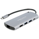 DeLOCK 87767 replicatore di porte e docking station per notebook Cablato USB 3.2 Gen 1 (3.1 Gen 1) Type-C Grigio grigio, Cablato, USB 3.2 Gen 1 (3.1 Gen 1) Type-C, 100 W, 1.4/2.2, 10,100,1000 Mbit/s, Grigio