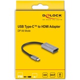 DeLOCK Adattatore USB, spina USB-C > presa HDMI 4K 60hz grigio