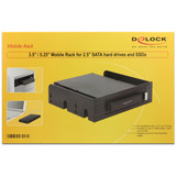 DeLOCK Telaio rimovibile 3,5″ / 5,25″ per dischi rigidi e SSD SATA da 2,5″, Inquadramento 