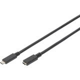 Digitus Cavo di prolunga USB 2.0, connettore USB-C > presa USB-C Nero