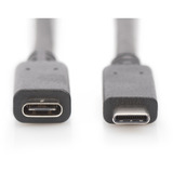 Digitus Cavo di prolunga USB 2.0, connettore USB-C > presa USB-C Nero