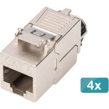 Digitus Modulo Keystone Cat. 8.1, schermato, 4 pezzi, Modulo di Keystone argento