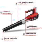 EINHELL Soffiatore per foglie a batteria professionale GP-LB 18/200 LI, 18 Volt rosso/Nero
