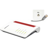 FRITZ! FRITZ!Box 7530 AX, Router Box 7530 AX, Wi-Fi 6 (802.11ax), Dual-band (2.4 GHz/5 GHz), Collegamento ethernet LAN, ADSL, Grigio, Rosso, Bianco, Router da tavolo