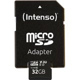 Intenso 3433480 memoria flash 32 GB MicroSDHC UHS-I Classe 10, Scheda di memoria 32 GB, MicroSDHC, Classe 10, UHS-I, 100 MB/s, 45 MB/s